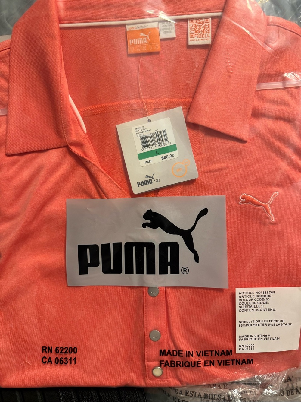 Puma Women’s Coral Polo Shirt Long Sleeve